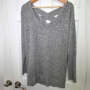 Chance or Fate Oversized Sweater w/Criss Cross on Back- Size Sm Gray NWT